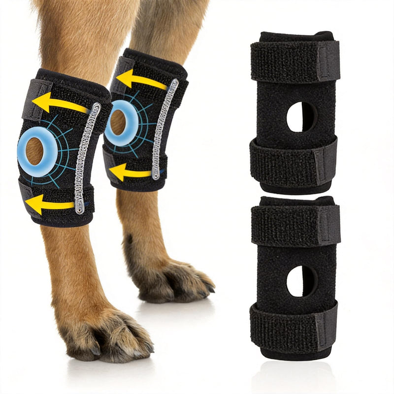 1 Pair Dog Leg Brace for Front & Rear Legs, Supportive Brace for Weak Back Legs, ACL Tear, and Joint Discomfort, Joint Warps Adjustable Support Help Hind Legs Injuries Sprains Arthritis-Large Brace
