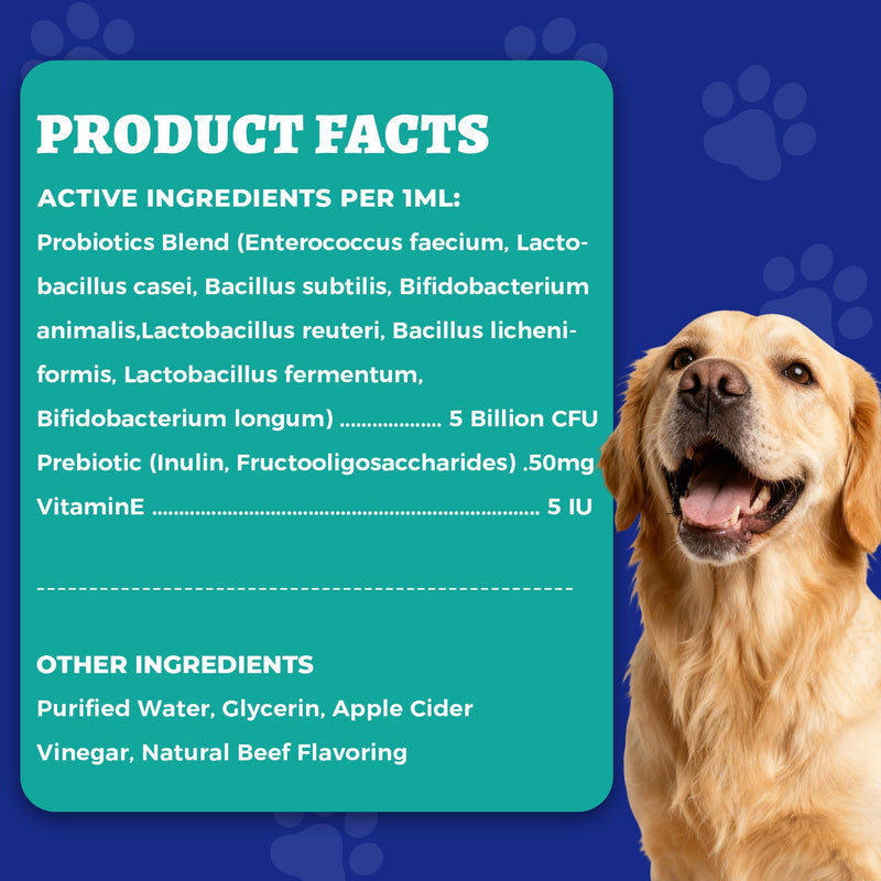 Wellix Liquid Probiotic for Cats & Dogs, 120ml 8-Strain Probiotics for Dog Digestive Health, Cat Digestive Support, Dry Skin Relief, Stool Formation for Cats & Dogs of All Ages