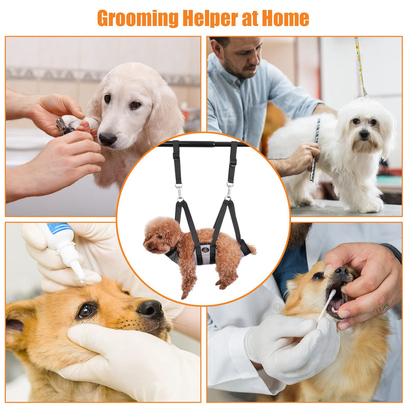 Ownpets Pet Grooming Hammock, Dog Grooming Hammock with Carabiners, Breathable Pet Grooming Harness Sling for Grooming, Hair Nail Trimming Cutting & More, S Small