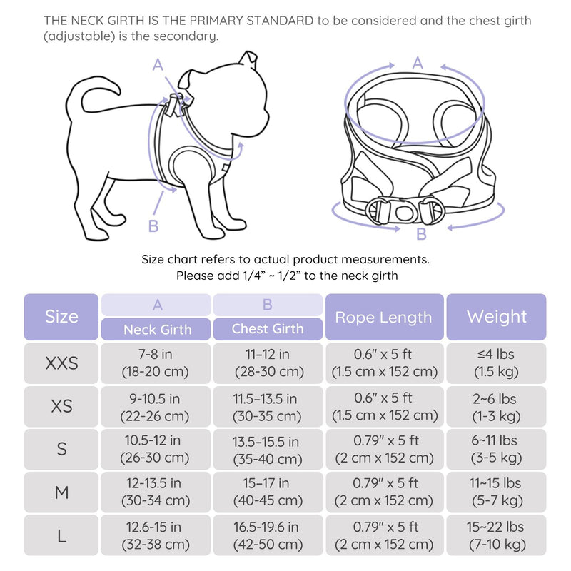 BELLA & PAL Puppy Harness with Leash Set, Dog Harness for Small Dogs No Pull, Dog Leash for Small Dogs, Step in Harness for Extra Small Dogs, Purple Lavender Harness, S - PawsPlanet Australia