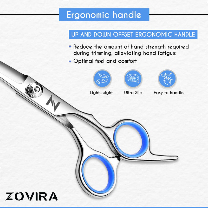 Dog Grooming Scissors Set, Pet Cat Hair Cutting Trimming Scissors - Straight with Leather Pouch – Stainless Steel (Pet Scissor Set) Pet Scissors Set - PawsPlanet Australia
