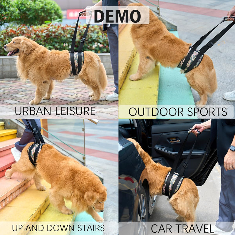 LovinPet Adjustable Large Dog Lift Harness for Weak Rear Legs|Portable and Comfortable Support Sling|Ideal for Senior,Injured,Disabled Dogs,and Post-ACL Surgery Recovery,Camouflage Camouflage - PawsPlanet Australia