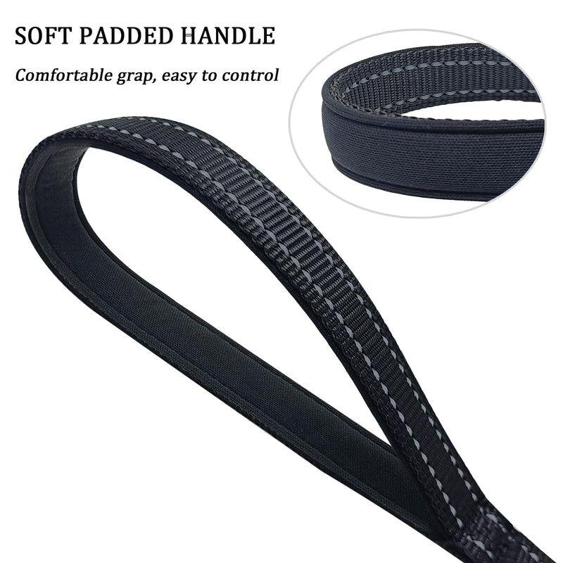 MayPaw Slip Lead Dog Leash, 3/4" Wide Reflective Nylon Training Lead with Padded Handle, 6 FT Flat Pet Leash for Groomers, Shelters, Rescues, Vets or Doggy Daycares 6 FT x 3/4" Wide black - PawsPlanet Australia