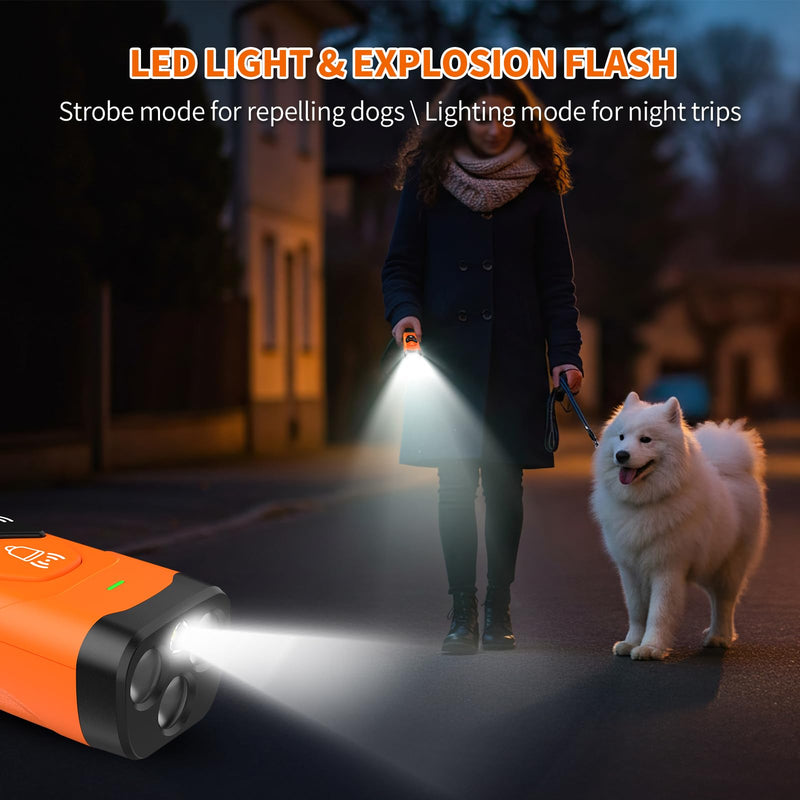 Stop Dog Barking - Safe Ultrasonic Trainer, 2025 Upgrade Anti Barking Device 30FT Range, Adjustable Portable & Rechargeable 3X Ultrasonic Bark Deterrent for Own or Neighbor’s Dog - Indoor&Outdoor Orange - PawsPlanet Australia