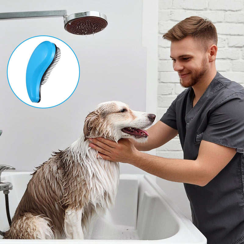 Small Dog Brush, Puppy Brush Grooming Tool, Gentle Cleaning Slicker Hair Brushes Remover for Teddy Yorkies Maltese Shih Tzu Chihuahua Cats Rabbits (Blue)