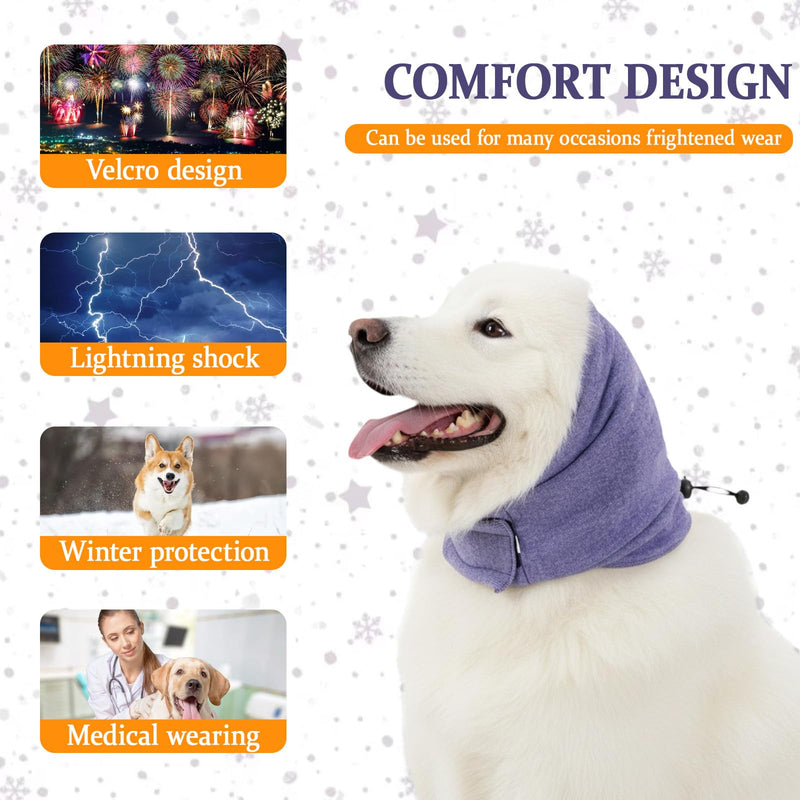2 Pack Dog Ear Defenders, Dog Ear Protectors - Adjustable Calming Hood, Soft Noise Cancelling Earmuffs & Head Wrap for Dogs Bathing, Grooming, Thunder, Fireworks