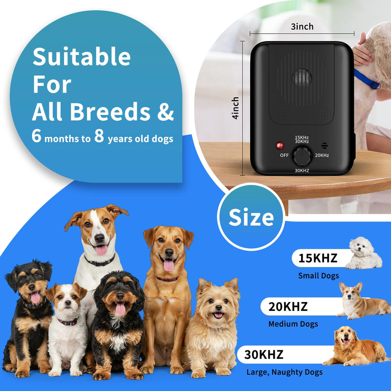 Anti Barking Device for Dogs - 50FT Dog Barking Deterrent Device - 3 Modes Ultrasonic Stop Dog Barking - Rechargeable Bark Stopper Indoor Outdoor Home Garden Automatic Bark Alarm Tool Dogs - PawsPlanet Australia