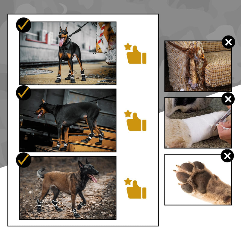 OneTigris Waterproof Grip Dog Shoes,Anti-Slip Dog Socks Boots,Pathfinder Dogs Booties Paw Protectors for Hardwood Floor,Indoor and Outdoor for Small Medium Large Dogs #9(Length:4.33"; Width:3.15") - PawsPlanet Australia