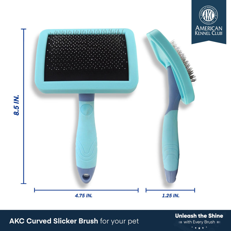 American Kennel Club AKC Deshedding Slicker Brush with Coated Tips for Dogs and Cats, Skin-Friendly Grooming and Deshedding Brush, Removes Loose Hair and Detangles Fur, Suitable for All Breeds - PawsPlanet Australia