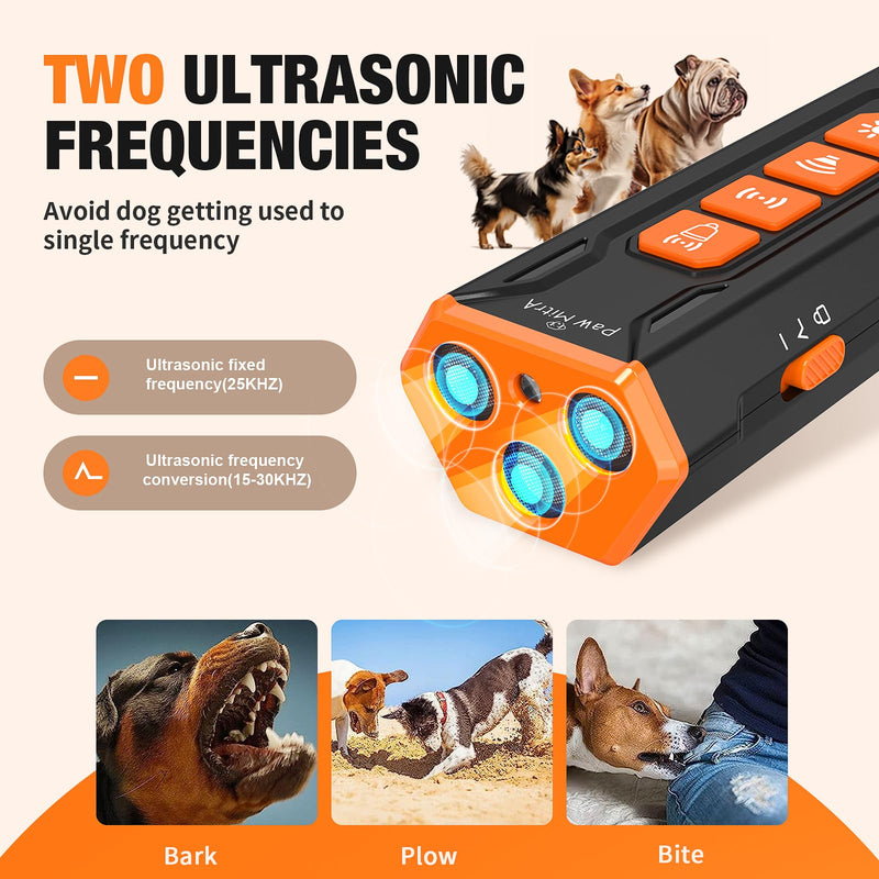 2025 Dog Bark Deterrent Device Rechargeable Ullasonic Anti-Barking Trainer Stops Barking & Bad Behavior 23FT Long-Range Safe for Dogs No Shock Press Button Instant Control Dog Training Indoor Outdoor - PawsPlanet Australia
