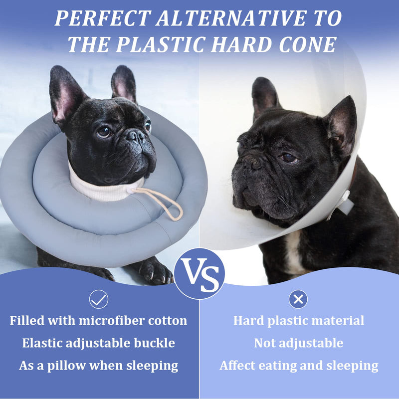 IDOMIK Dog Recovery Collar, Waterproof Soft Dog Cone After Surgery, Comfy Protective Elizabethan Collar Alternative for Dogs Cats, Adjustable Dog Neck Donut Collar Cone Anti-Licking Biting Wounds M Blue - PawsPlanet Australia