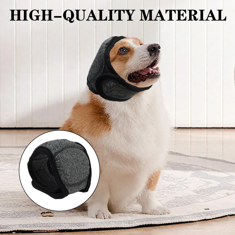 Dog Ear Covers for Bath, Swimming, Grooming & Noise Protection, Adjustable Water Resistant Dog Shower Cap Ear Wrap with Comfortable Breathable Fabric,M (Gray, S) Gray