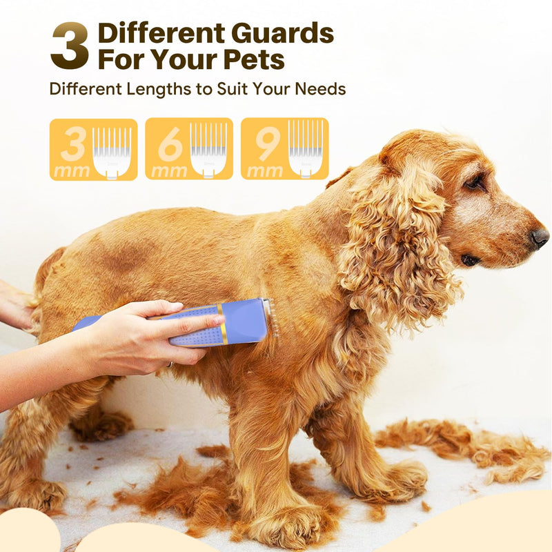 Small Dog Grooming Kit, 4 in 1 Electric Cordless Dog Paw Trimmer with Nail Grinder, Low Noise Dogs Nail Trimmers, IPX7 Waterproof Small Dogs Grooming Clippers for Paws, Ears, Face, Hip Hairl D-blue - PawsPlanet Australia