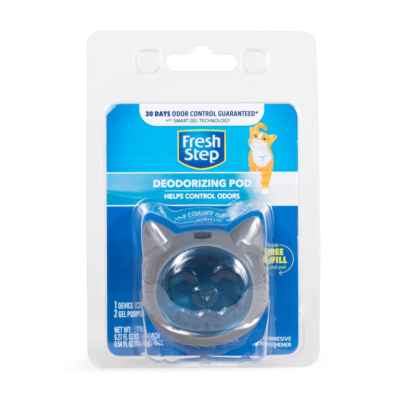 Fresh Step Litter Box Deodorizing Gel Pod | Cat Litter Box Deodorizer | Combats Cat Odors and Neutralizes Smells to Keep Your Home Clean | 1 Adhesive Device + 2 Gel Refills 1 Fl Oz (Pack of 1) - PawsPlanet Australia