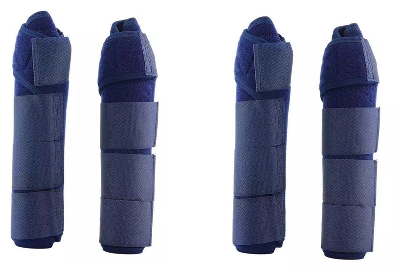 Horse Medicine Brushing Boots Leg Wrap Protection Set of 4 Sports Full Horse Black