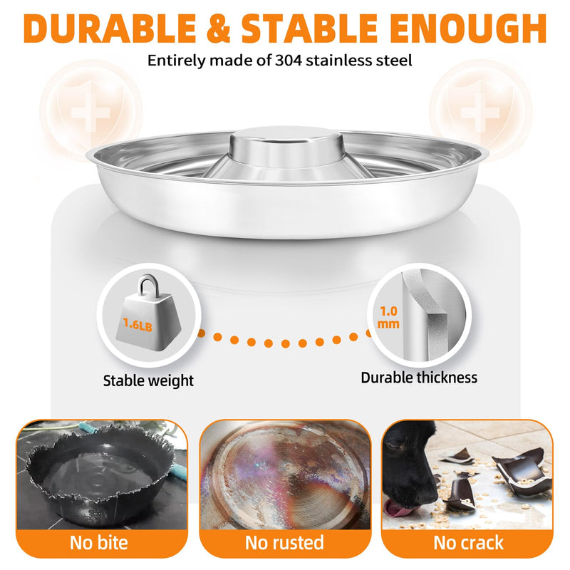 Stainless Steel Puppy Bowls 2 Pack, Pet Slow Feeder Bowls, Water Bowl, Feeding Weaning for Small Medium Large Dogs, Cat, Pets (2 Pack, Medium：1.3” x 10”) Medium：1.3” x 10” - PawsPlanet Australia
