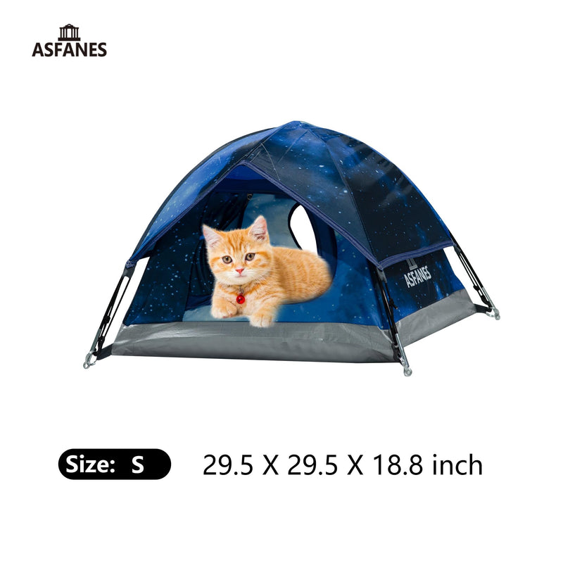 Outdoor Waterproof Pet Camping Tent, Cave Bed for Indoor Cats and Small Dogs, Portable Cat House Dog House, 21.6x21.6x14.9'', Navy Blue, S. - PawsPlanet Australia