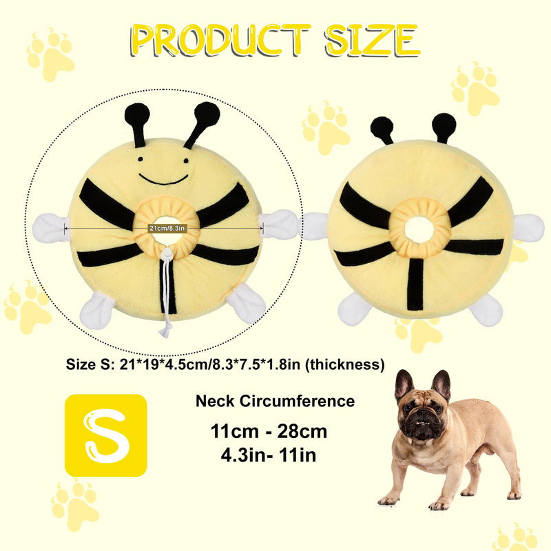 Adjustable cat Cone Collar Soft to Stop Licking After Surgery for Kitten, Alternative to Cone of Shame cat, Donut Cone for Cats, pet Elizabethan Collar (Bee, Small)