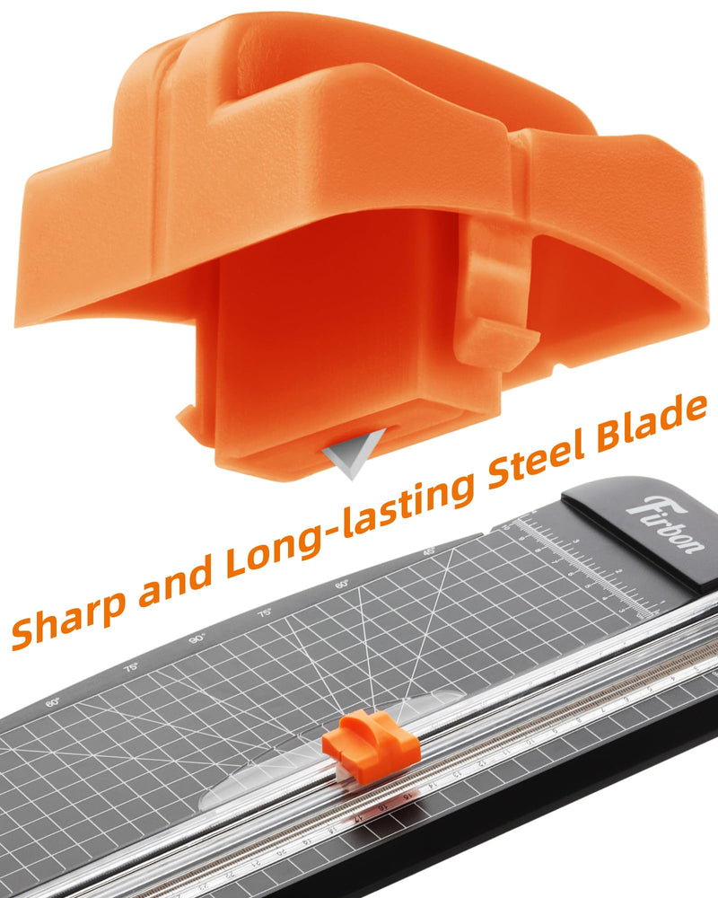 Firbon 2Pcs Refill Blades for A4 A5 Paper Cutter, Spring-Loaded Safeguard Design Replacement Blade for Paper Trimmers (Orange) Orange