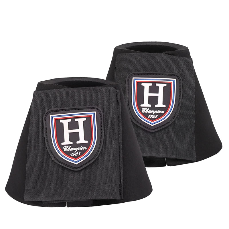Harrison Howard Horse Neoprene Bell Boots Provide Long-Lasting Protection for Your Horse Sold in Pairs Black Full (Large)