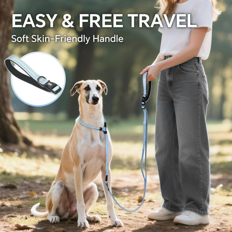 QQPETS Adjustable Slip Lead Dog Leash, Hands Free Waist Leash for Dog Walking, Reflective Training Lead with 360° Swivel Anti-Tangle, 4-7 ft Length for All Breeds Blue Gradient - PawsPlanet Australia