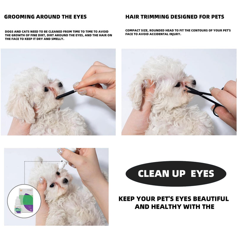 2Pcs Dog Grooming Scissors Kit,with Safety Round Tip Professional Shears&Small Comb,Doggy Hair Thinning Clippers,Lightweight Face Thinning Tools Accessories,for Cat Puppy Tear Stain Care Remover - PawsPlanet Australia