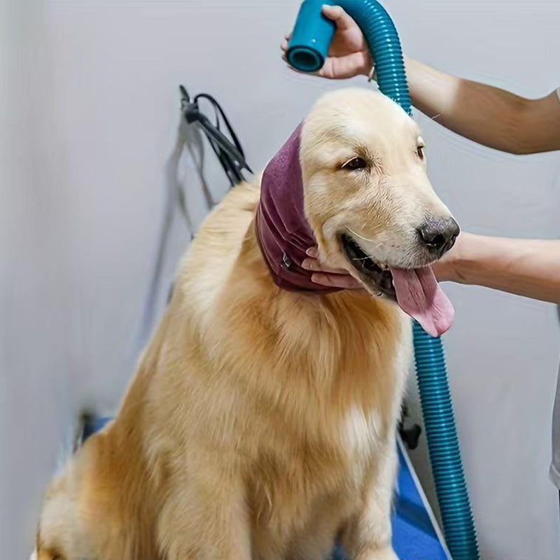 Dog Ear Protection Cover, Dog Ear Cover for Anxiety Relief, Adjustable Cat Ear Scarf, Dogs Ear Defenders, Neck and Ears Warmer for Bathing Drying, Grooming & Noise Reduction(Purple, M) Purple
