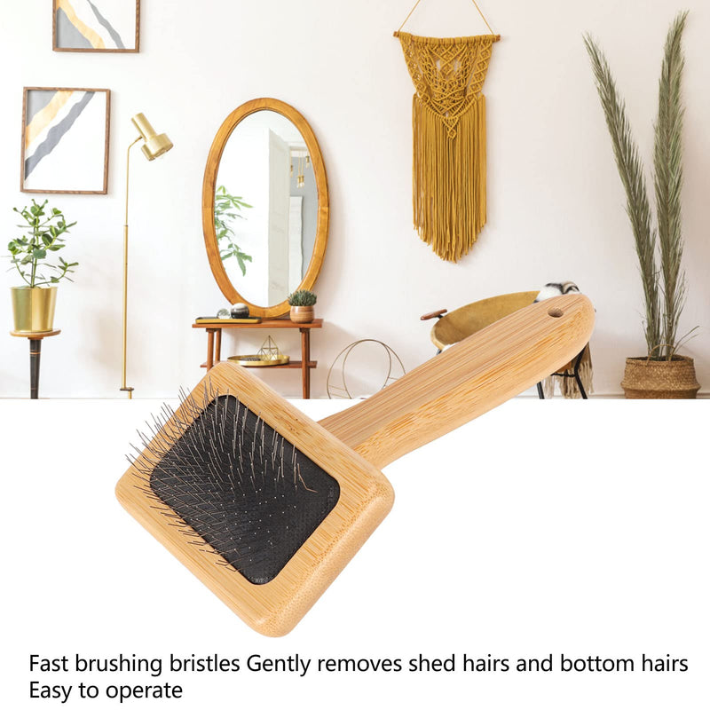 FOSA Macrame Slicker Comb, Wool Brush, Pins Bamboo Slicker Carding Rug Comb, Bamboo Cleaning Slicker Brush for Pet Tapestry, Macrame Brush Fur Brushes Wool Carding Brushes (S) Small - PawsPlanet Australia