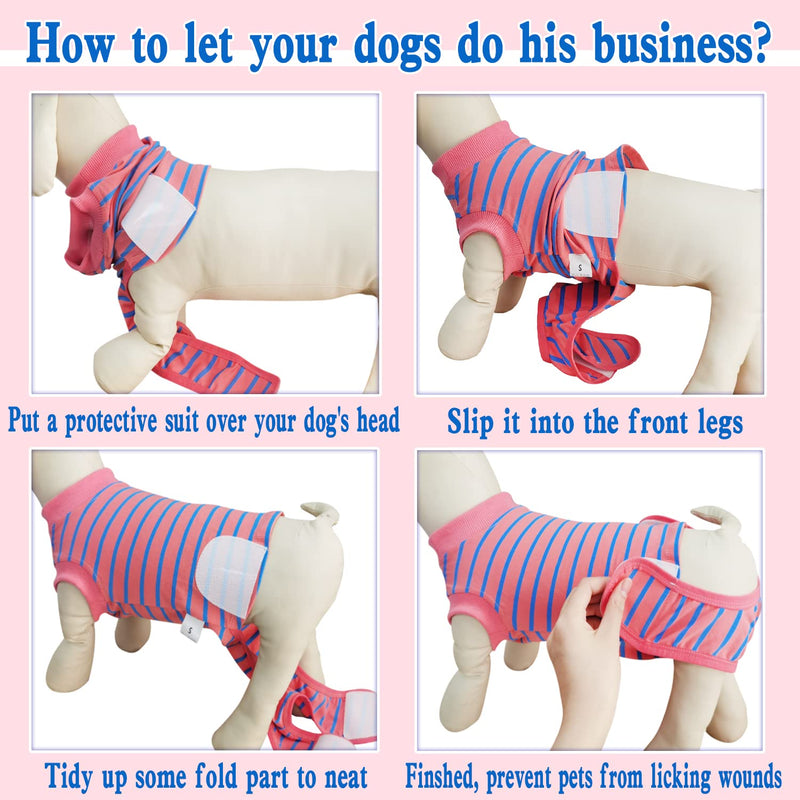 Dog Surgery Recovery Suit, Recovery Shirt for Male Female Dog Cats, Cone E-Collar Alternative Abdominal Wounds Spay Bandages Onesie, Anti-Licking Pet Surgical Recovery Snugly Suit,Pink Medium Pink - PawsPlanet Australia