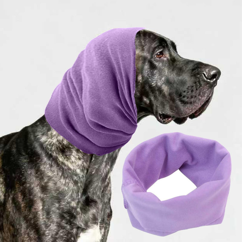 Dog Ear Protection Cover, Dog Ear Cover for Anxiety Relief, Adjustable Cat Ear Scarf, Dogs Ear Defenders, Neck and Ears Warmer for Bathing Drying, Grooming & Noise Reduction(Purple, M) Purple