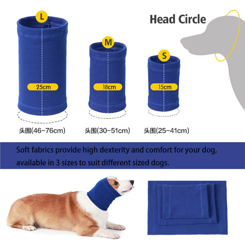 Dog Hematoma Ear Wrap,Pet Ear Flap Head Wrap for Dogs Anxiety Relief – Noise Canceling for Fireworks, Thunderstorms, Pet Grooming & Force Drying(Grey M). Grey Medium - PawsPlanet Australia