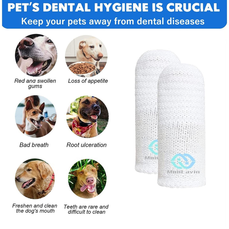 Pet Toothbrush for Small to Large Dogs Cats,Soft High Grade Finger Toothbrush,Teeth Oral Cleaning,Dental Care, 1 Set for Two Fingers White (12) 12