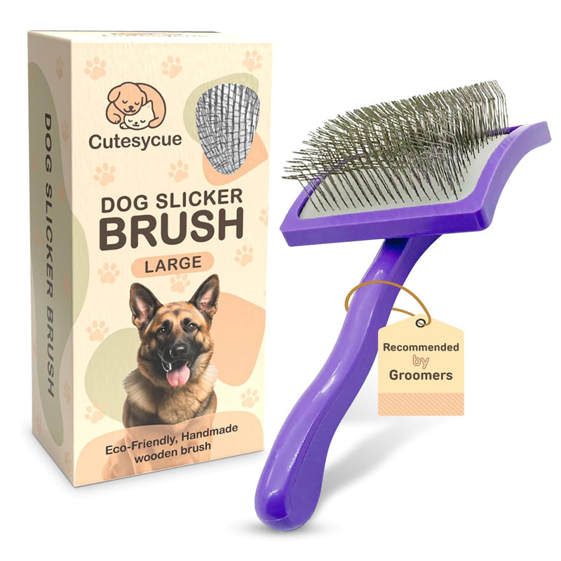 Slicker Brush for Dogs | Dog Grooming Supplies | Best Brushs For Long Haired Dog | Deshedding Brush | Dematting Brushs | Gentle On Skin | Soft-Grip Handle - PawsPlanet Australia