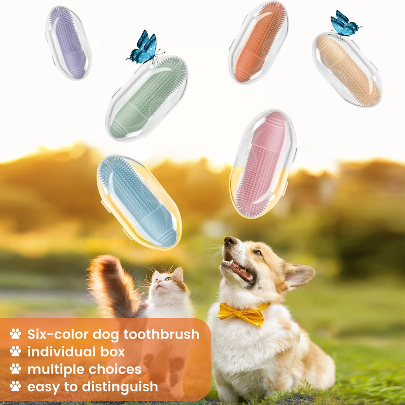 Dog Toothbrush, 6 Pack Dog Toothbrush Finger for Cats and Dogs, 360° Cleaning Dog Finger Toothbrush Small Breed with Individual Package, Soft and Durable Finger Toothbrush for Dogs - PawsPlanet Australia