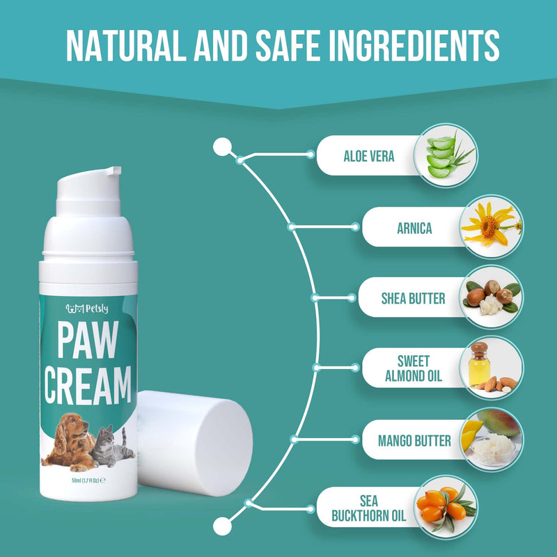 Cat & Dog Paw Balm - Moisturizes, Soothes, Protects Against Snow, Salt, Cracked Paws - 100% Organic & Natural, Fragrance Free, Safe to Lick - Nose and Paw Balm for Dogs - Itch Solution, 1.7 oz - PawsPlanet Australia