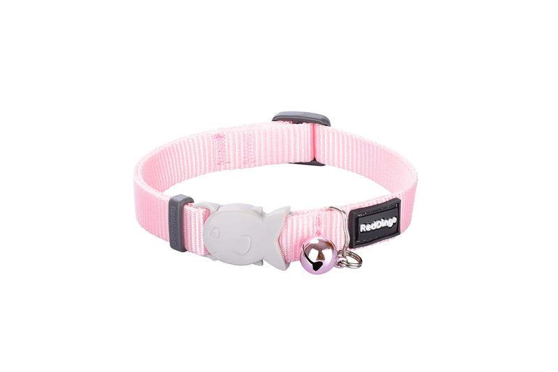 Red Dingo Classic Safety Release Breakaway Premium Cat Collar – Adjustable One Size Fits All with Soft Nylon Webbing, 4.4lb Safety Release Fish Clip, Stainless Steel D-Ring, Wildlife Bell – Pink - PawsPlanet Australia