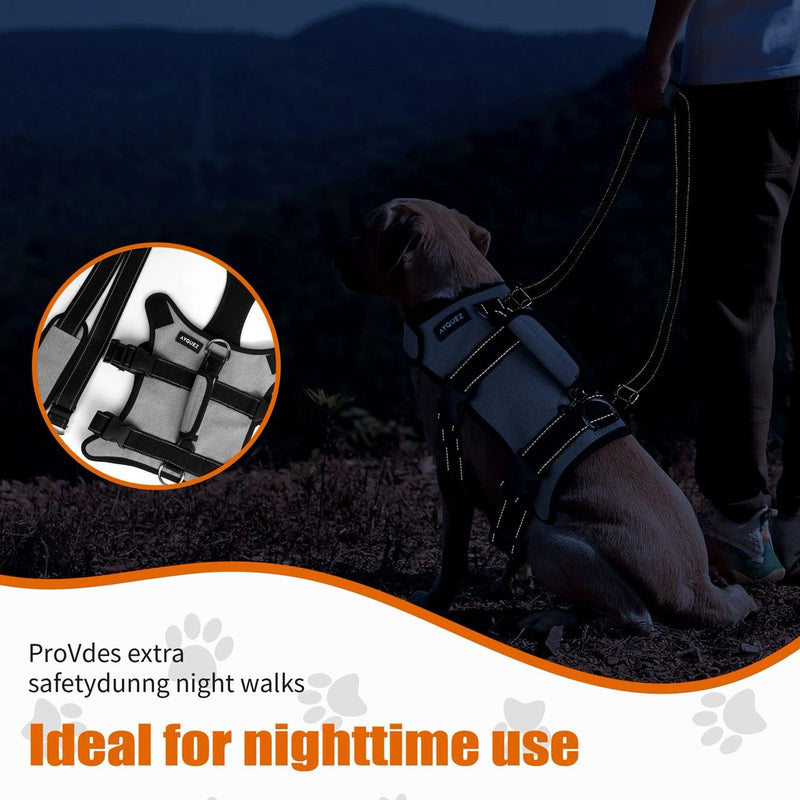 Ayquez Dog Lift Harness with Storage and Transport Bag, Dog Harness with Handle for Lifting & Hip dysplasia, arnés para Perros pequeños, pechera para Perros (Gray, M) Gray - PawsPlanet Australia