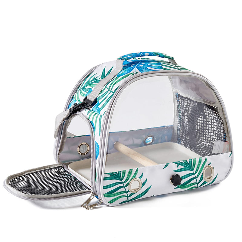Small Bird Carrier Cage with Standing Perch & Tray Portable & Breathable Pet Travle Transport Carry Bag with Shoulder Strap for Vet Visit & Outdoor Walking (Printed) Printed - PawsPlanet Australia