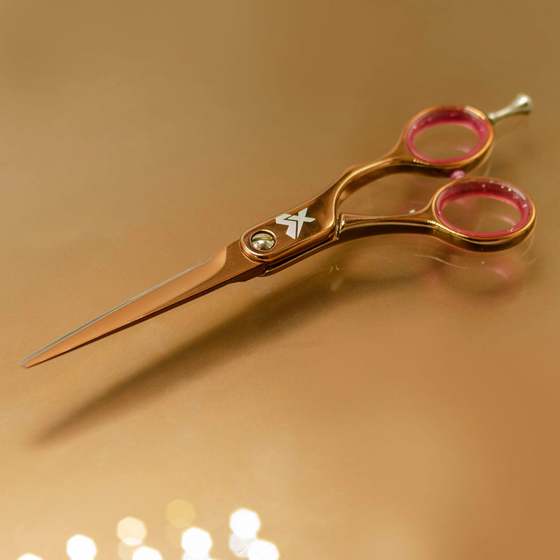 Cricket Shear Xpressions 5.75" Professional Hair Cutting Scissors - Barber Scissors, Japanese Stainless Steel, Comfort Silencer, Ideal for Stylists and Home Use, Hey Rosie - Rose Gold - PawsPlanet Australia