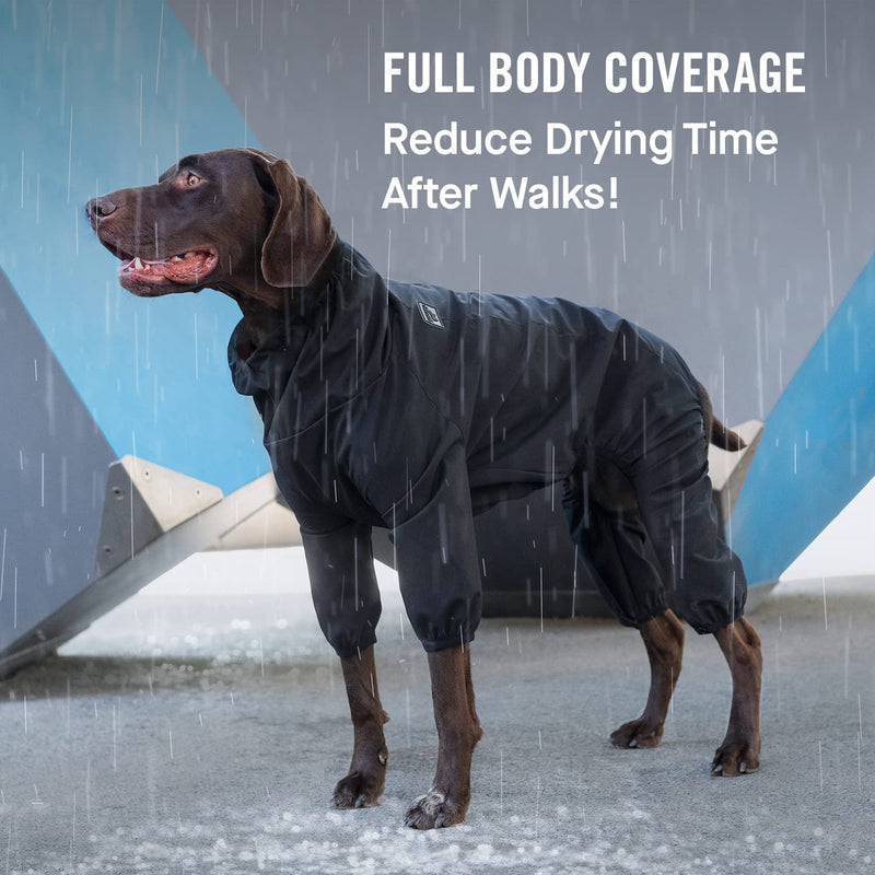 Canada Pooch Dog Slush Suit Dog Bodysuit for Rain and Snow Full Body Dog Suit Water-Resistant Dog Onesie (Black, 22 (21-23" Back Length)) 22 (21-23" back length) Black - PawsPlanet Australia