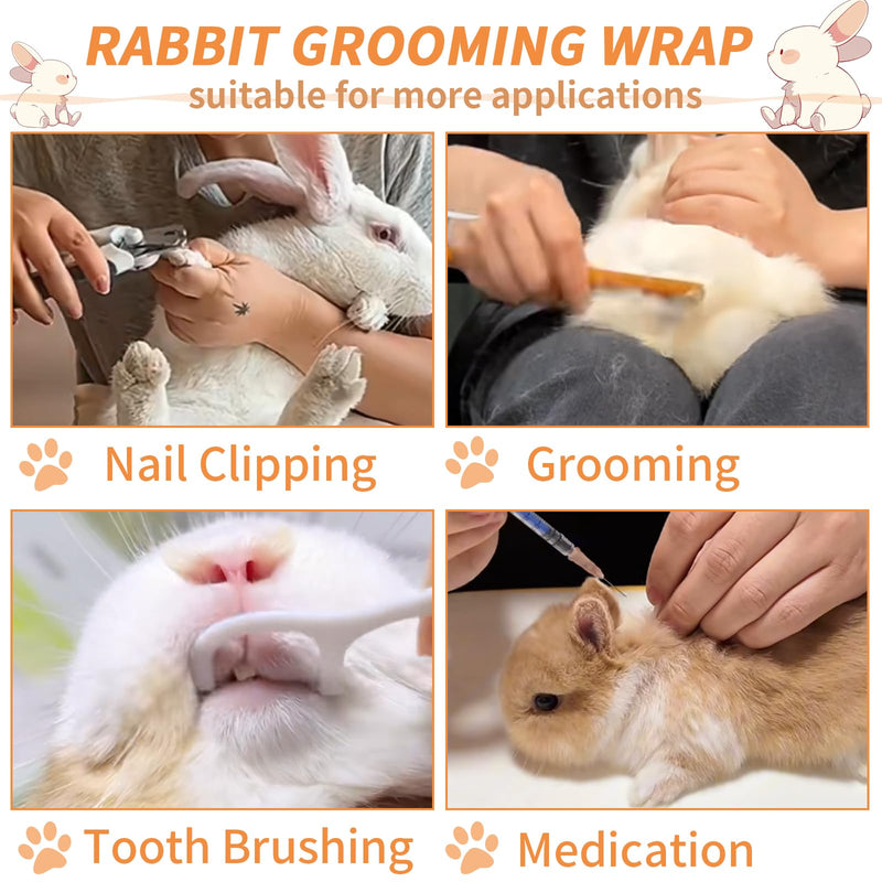 21.6'' Grooming Wrap for Rabbit, Rabbit Wrap for Grooming Cutting Nails, Soft Rabbit Restraint for Nail Clipping Rabbit Swaddle Wrap for Nail Trimming Anti-Scratch Anti-Escape Pet Tool Wrap - PawsPlanet Australia