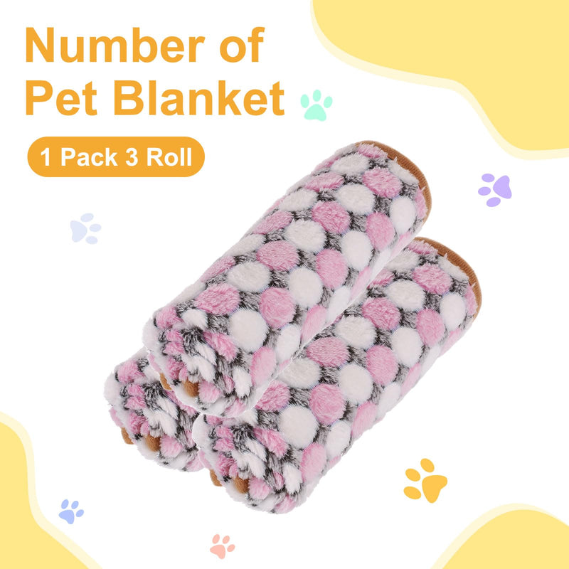 Pet Blanket, Medium Soft Fluffy Flannel Dot Printed Throw Blanket, Scratch Proof Furniture Protector Cover 30x42 Inches, (Pink, 1 Pack 3), Intended for Dog/Cat Pink - PawsPlanet Australia