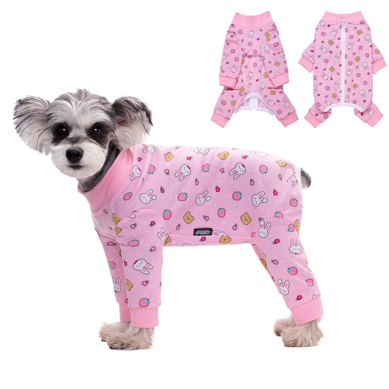 Dog Bodysuit Surgery Recovery Suit for Female Dogs,Small and Medium-Sized Dogs Zipper on Back-Post-Spay Dog Surgery Recovery Suit Puppy Cat Long Sleeve Onesies Bodysuit After Surgery Wound Protective Pink