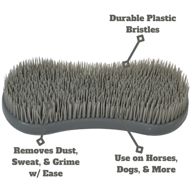 Intrepid International Magic Horse Brush Horse Grooming Kit w/Durable Plastic Britsles, Horse Brushes for Grooming, Grey - PawsPlanet Australia