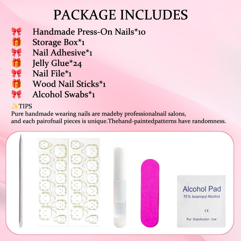 10 Pcs Luxury Medium Press on Nails Curved Stiletto Handmade Nails Press Ons Full Cover Glossy Dragon Claw Nude False Nails Reusable Acrylic Unique Eagle Claw Stick on Nail for Women（S） Styl 40
