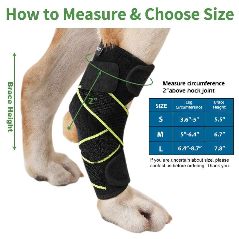 Dog Canine Rear Leg Hock Joint Brace, Pair of Dog Leg Double Compression Brace with Metal Spring Strips, Protects Hind Leg Wounds, Injuries and Sprains Helps Arthritis-M Medium - PawsPlanet Australia