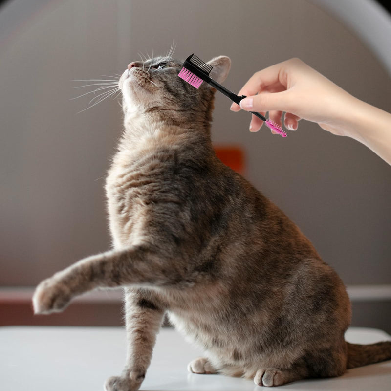 3 Pcs Eye and Tear Stain Grooming Combs - Removing Crust, Mucus, and Fleas for Pets Pink, Blue, Yellow - PawsPlanet Australia