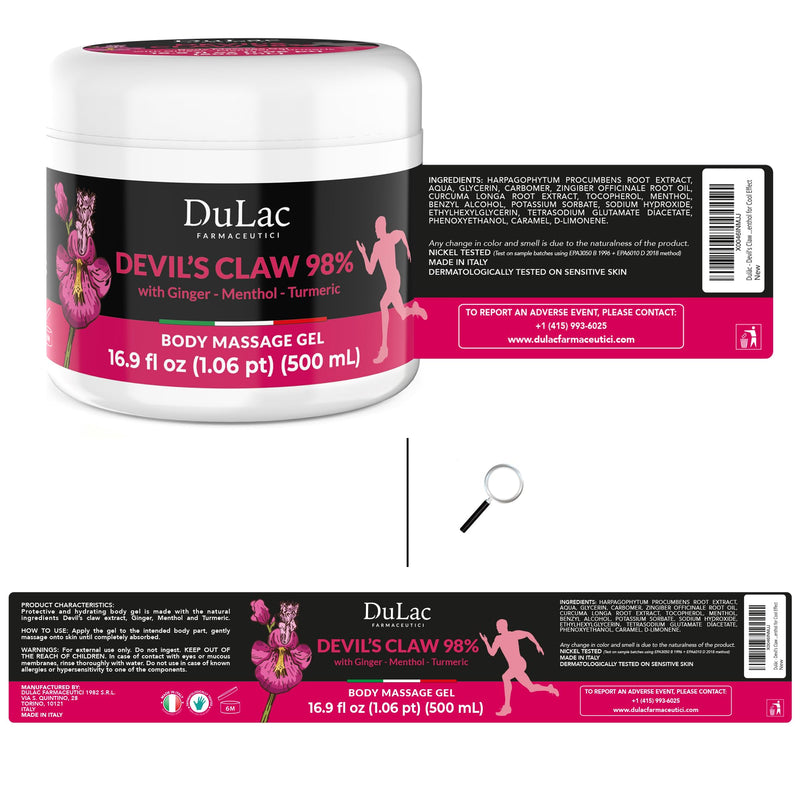 Dulac - Devil's Claw 98% Cream Maximum Strength 16.9 Fl Oz, Natural Joint and Muscle Comfort Cream, Enriched with Menthol for Cool Effect 16.9 Fl Oz (Pack of 1)