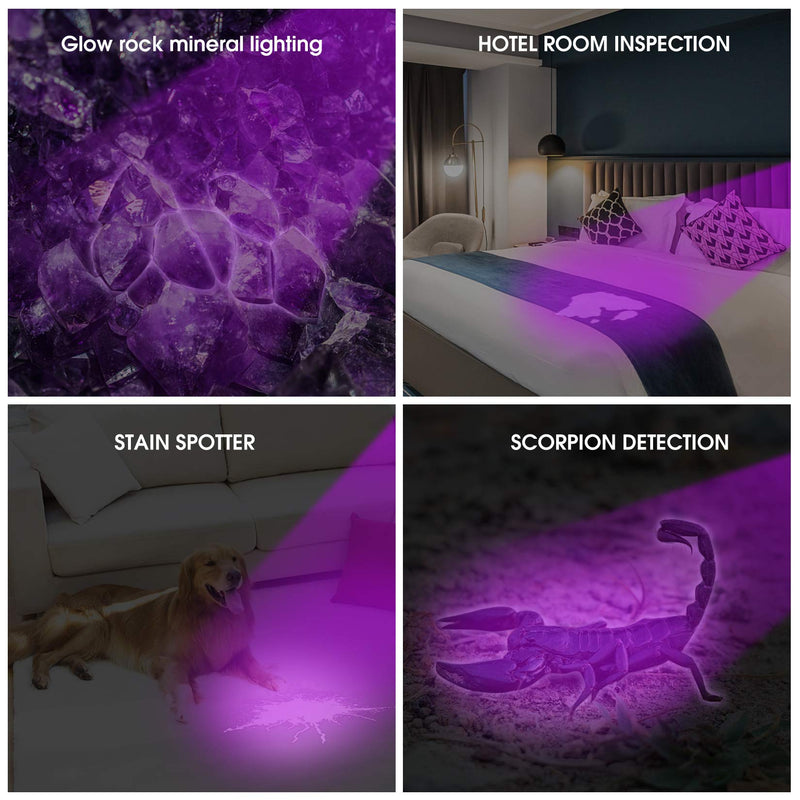 Black Light UV Flashlight,UltraFire LED 395nm Ultraviolet Blacklight Flashlight,Adjustable Focus Mini UV Flashlight Pet Urine Detector for Resin Curing, Dry Stain, Scorpion and Bed Bug UV Torch - PawsPlanet Australia