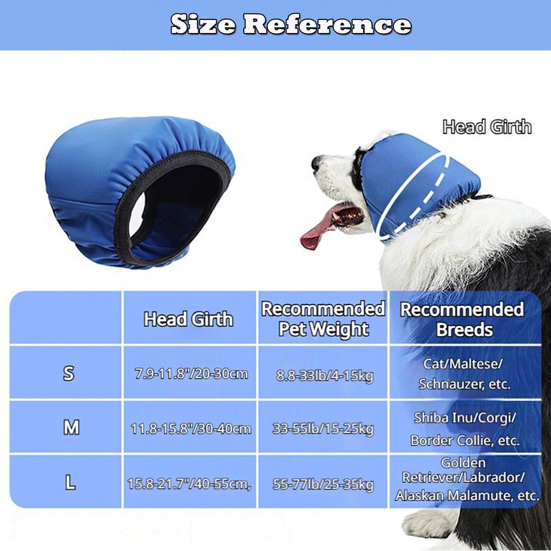 2 Pcs Pet Ear Muffs and Grooming Gloves, Swimming Waterproof Dog Ears Caps, Wearable Glove Design Shampoo Scrubber for Cat, Dehairing Brush for Most Cats, Dogs (M) M